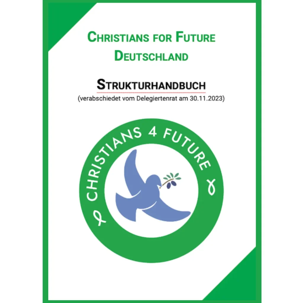 Das Bild zeigt das Titelbild des Strukturhandbuches der Christians for Future.