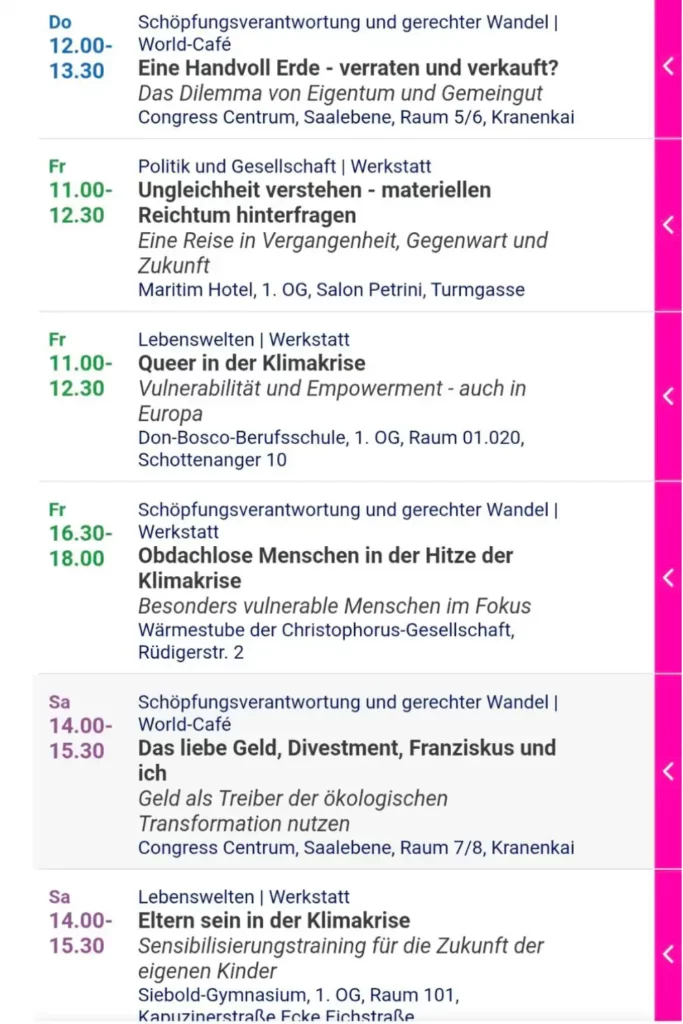 Das Bild zeigt einen Ausschnitt des Programms.